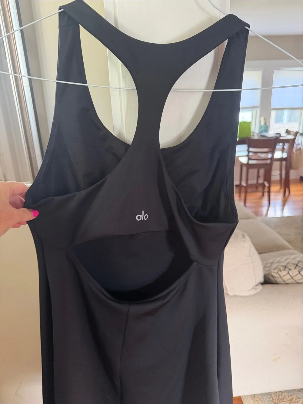 ALO Yoga Black Racerback Mini Dress